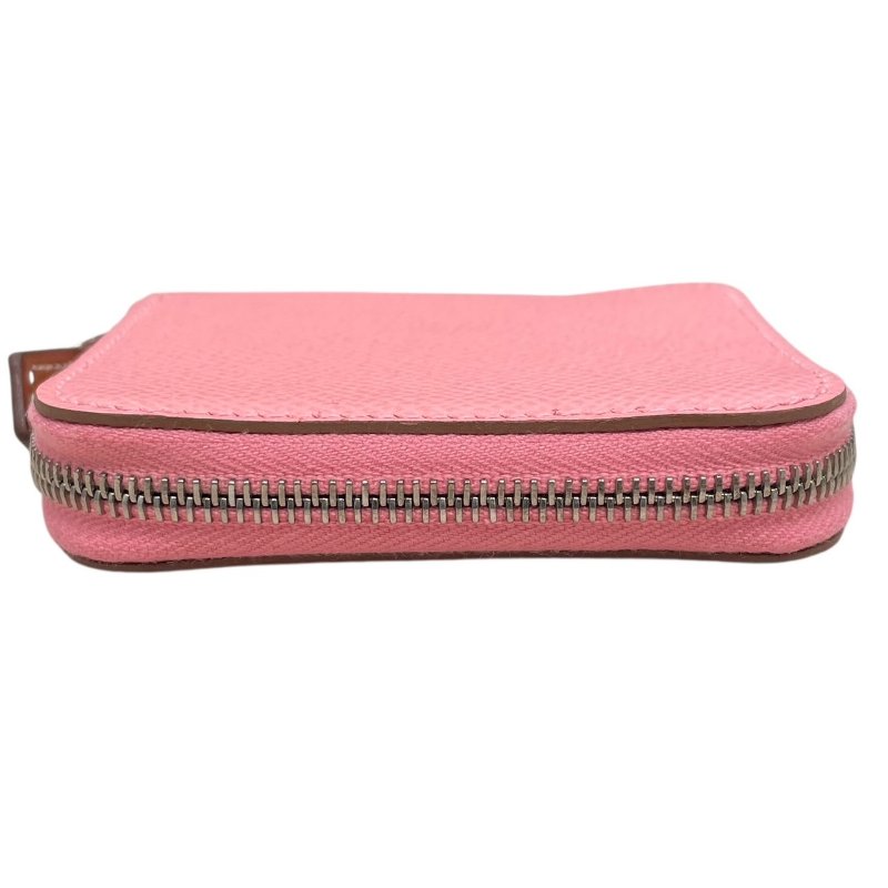 HERMES 愛馬仕 SILK IN 絲巾零錢包 EPSOM 普皮 粉色 銀釦-9