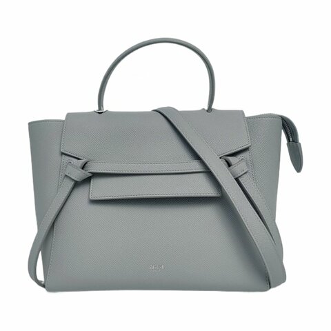 CELINE BELT Micro淺藍色牛皮鯰魚包單肩包斜挎包銀色五金可拆卸肩帶