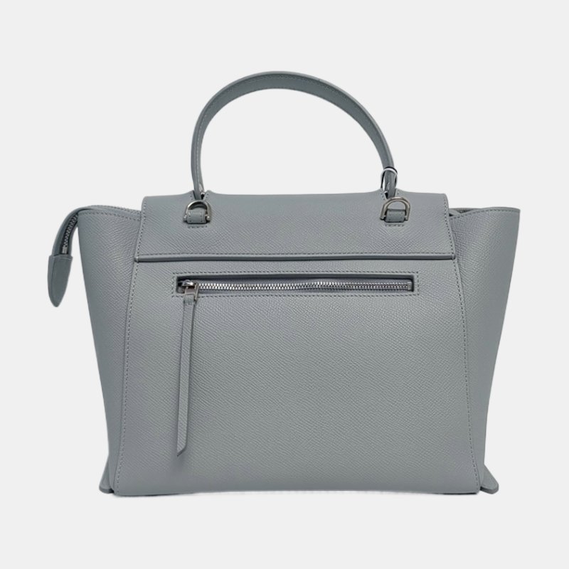 CELINE BELT Micro淺藍色牛皮鯰魚包單肩包斜挎包銀色五金可拆卸肩帶-4