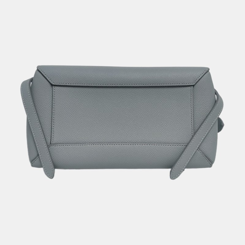 CELINE BELT Micro淺藍色牛皮鯰魚包單肩包斜挎包銀色五金可拆卸肩帶-5