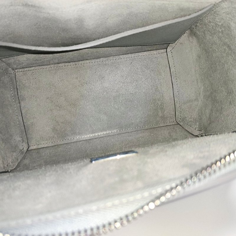 CELINE BELT Micro淺藍色牛皮鯰魚包單肩包斜挎包銀色五金可拆卸肩帶-6