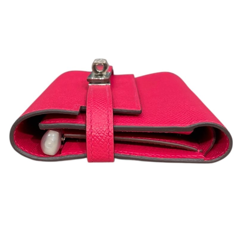 HERMES 愛馬仕 KELLY DEPLIANT 三折中夾 EPSOM 普皮 桃紅色 銀釦-2