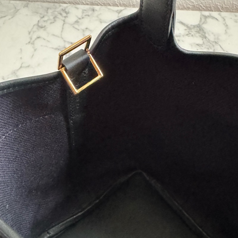 Hermes深藍帆布/黑皮革金釦picotin18  超好看✨-14