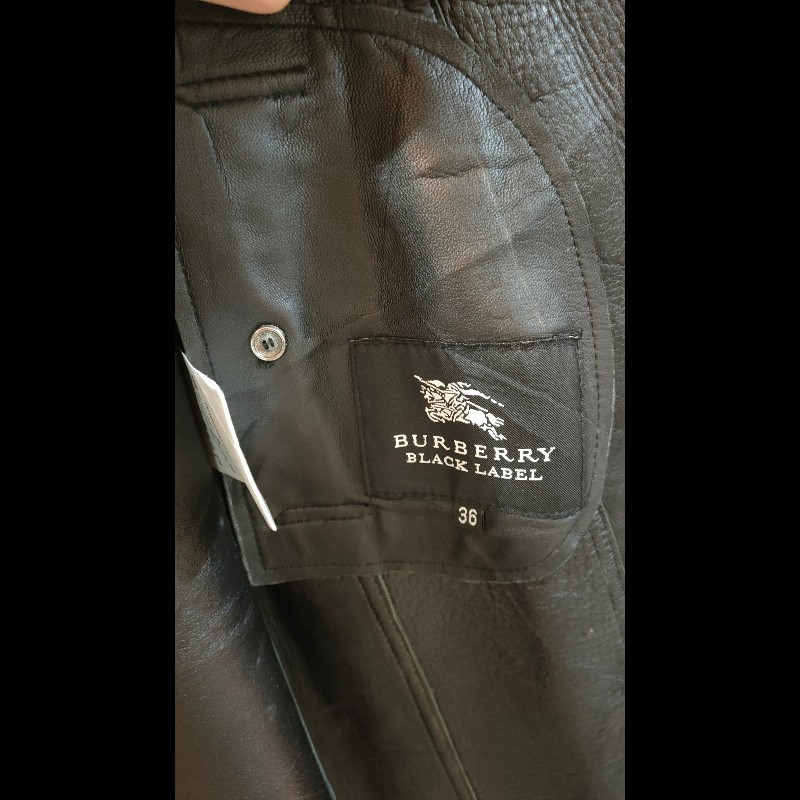 Burberry Black Label 真皮羊皮長版風衣外套｜36｜日本線停產款-16