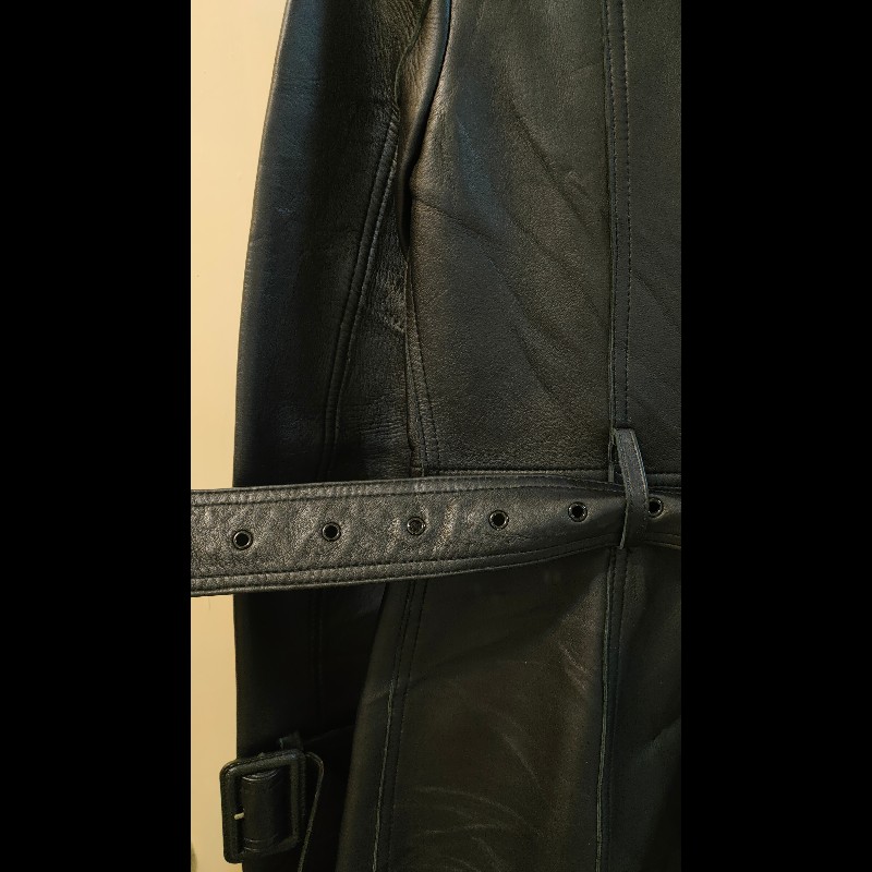 Burberry Black Label 真皮羊皮長版風衣外套｜36｜日本線停產款-22