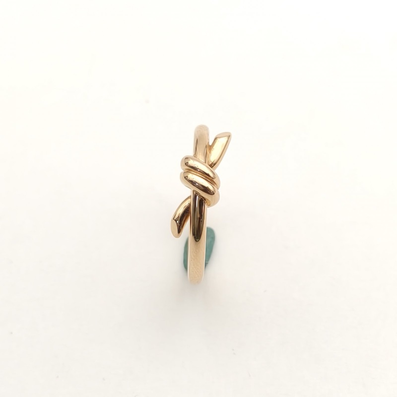 TIFFANY&CO 18K玫瑰金Knot系列雙打結式戒指-1