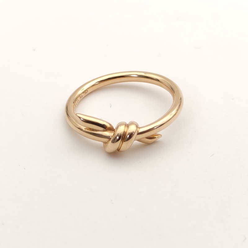 TIFFANY&CO 18K玫瑰金Knot系列雙打結式戒指-2