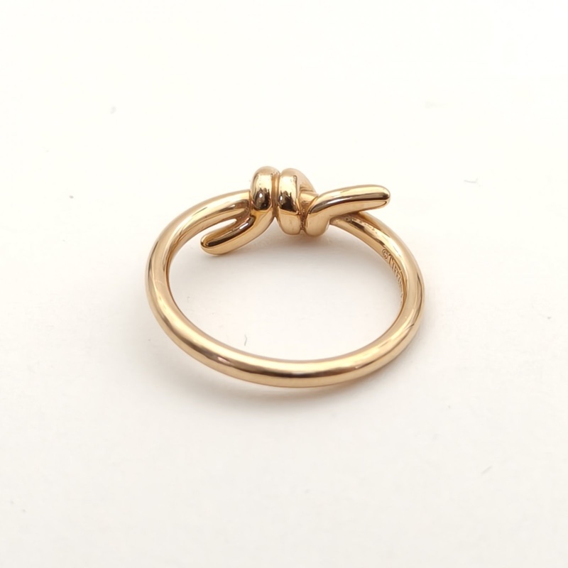 TIFFANY&CO 18K玫瑰金Knot系列雙打結式戒指-3
