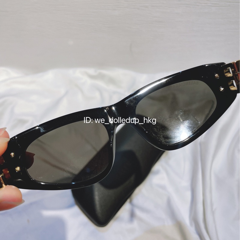 BALENCIAGA 黑金太陽眼鏡 BB扣-5