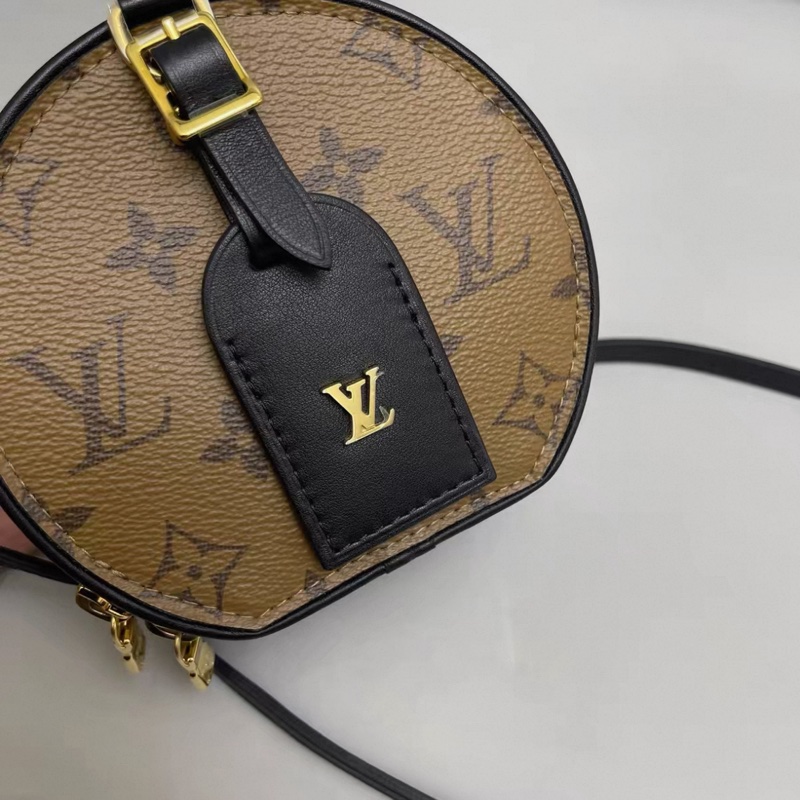 LV路易威登 老花焦糖色mini硬圓餅包 芯片款-2