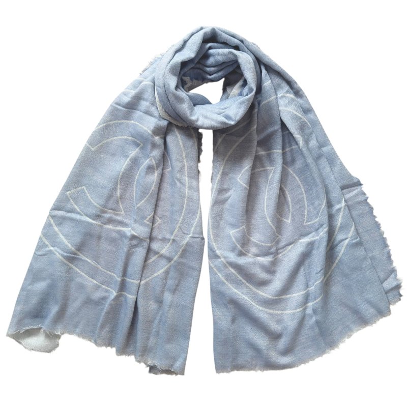 CHANEL CC 純羊絨 圍巾-0