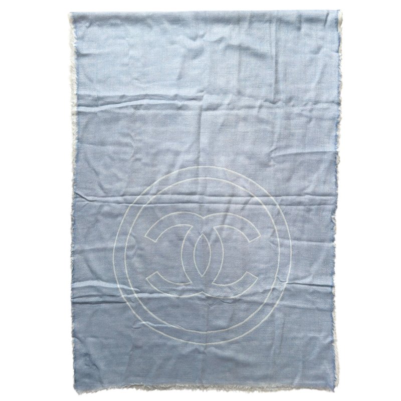 CHANEL CC 純羊絨 圍巾-5