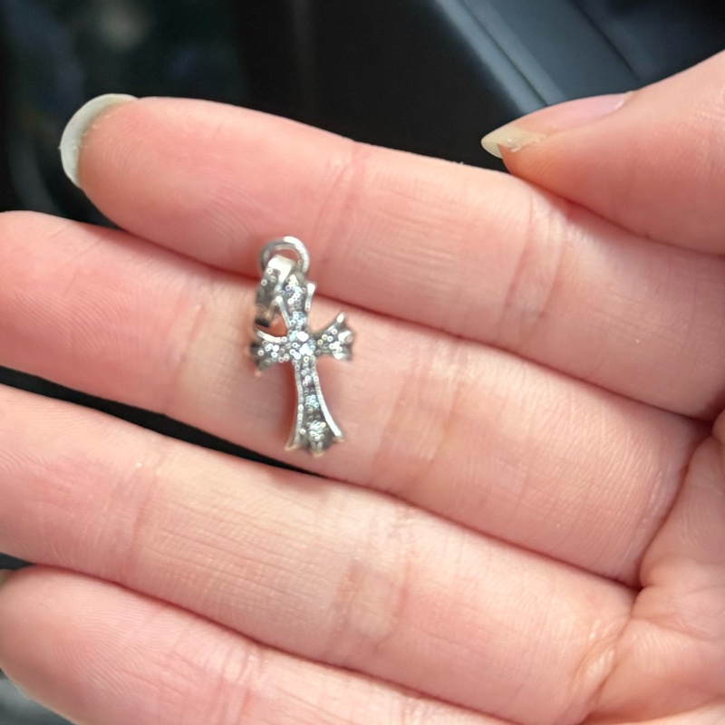 chrome hearts 克羅心 戴鑽十字 吊墜-4