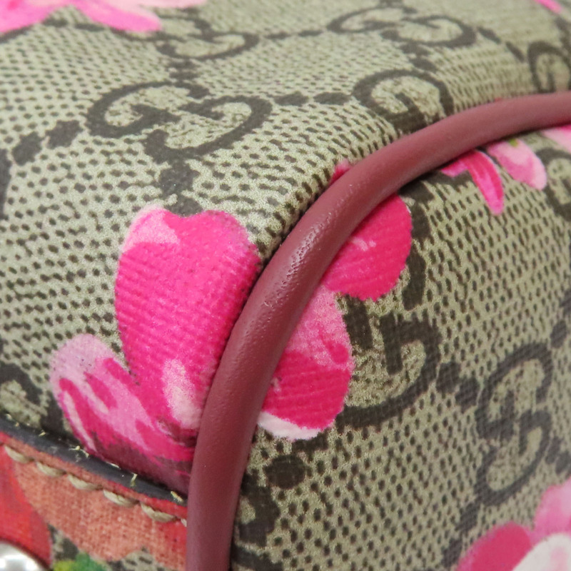 棕色帆布 紅色牛皮 花朵印花 GG Blooms 兩用包【GUCCI 古馳】 409529-11