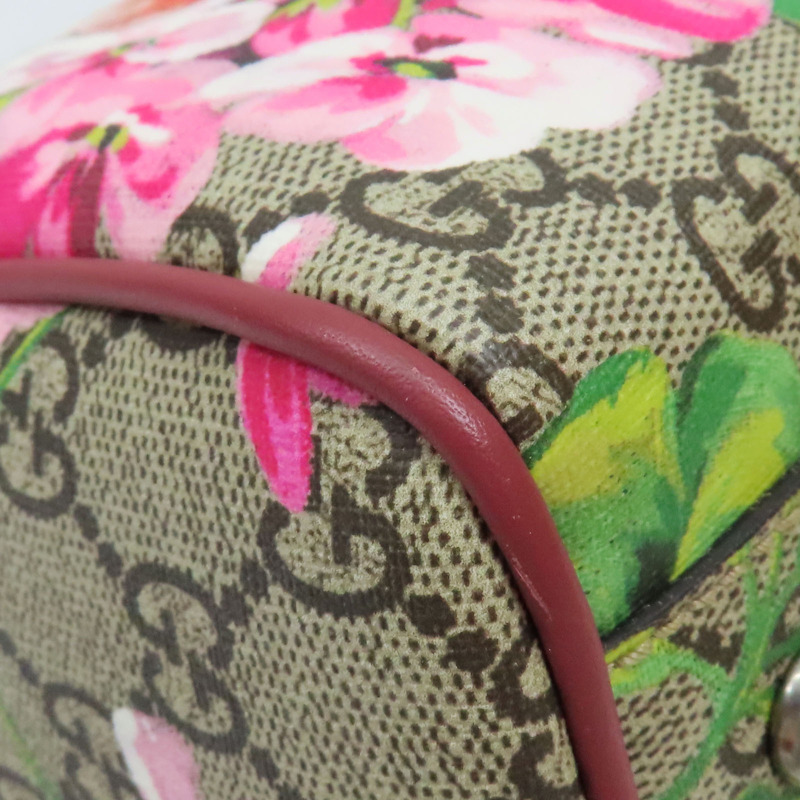 棕色帆布 紅色牛皮 花朵印花 GG Blooms 兩用包【GUCCI 古馳】 409529-12