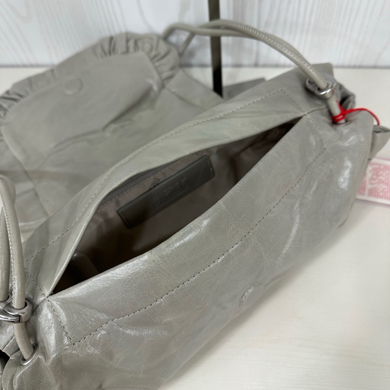 Diesel Scrunch-D 手提單肩包 黑色/灰白色-6