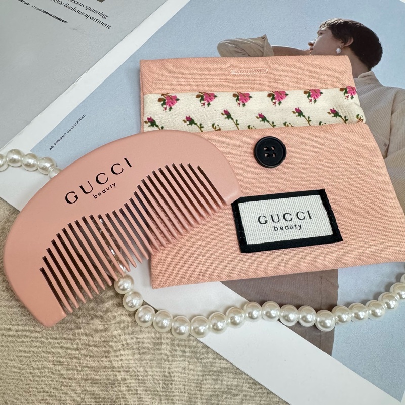 Gucci 粉色碎花小木梳 vintage-0