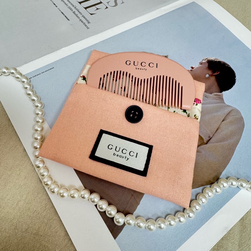 Gucci 粉色碎花小木梳 vintage-1