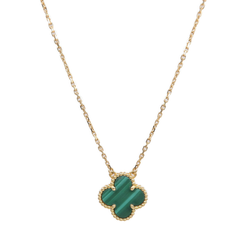 Van Cleef & Arpels 18K黃金Vintage Alhambra Pendant孔雀石手鏈-1