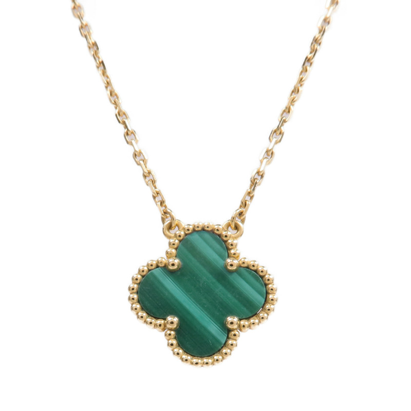 Van Cleef & Arpels 18K黃金Vintage Alhambra Pendant孔雀石手鏈-2