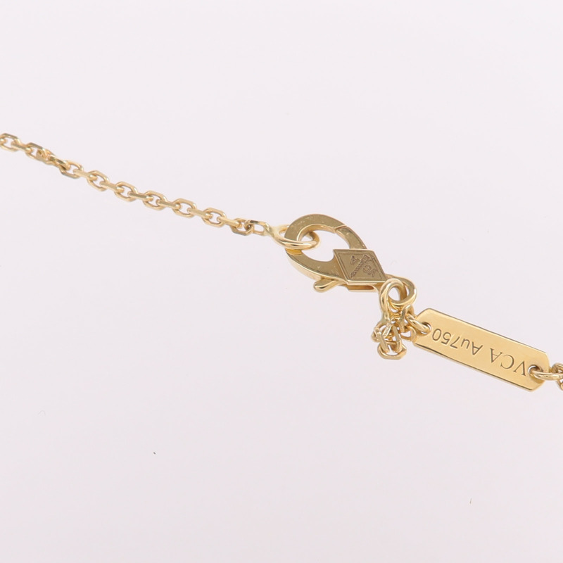 Van Cleef & Arpels 18K黃金Vintage Alhambra Pendant孔雀石手鏈-4