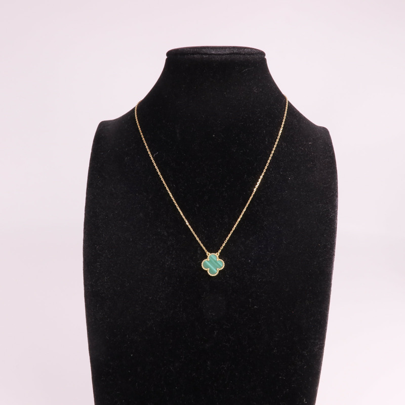 Van Cleef & Arpels 18K黃金Vintage Alhambra Pendant孔雀石手鏈-8