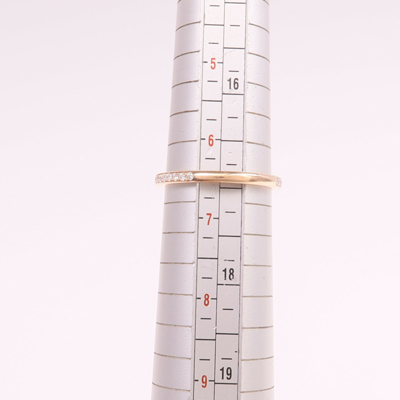 HERMES 18K玫瑰金Grand Jete Solitaire電氣石/鑽石戒指Hermes#53/US#6.5-5