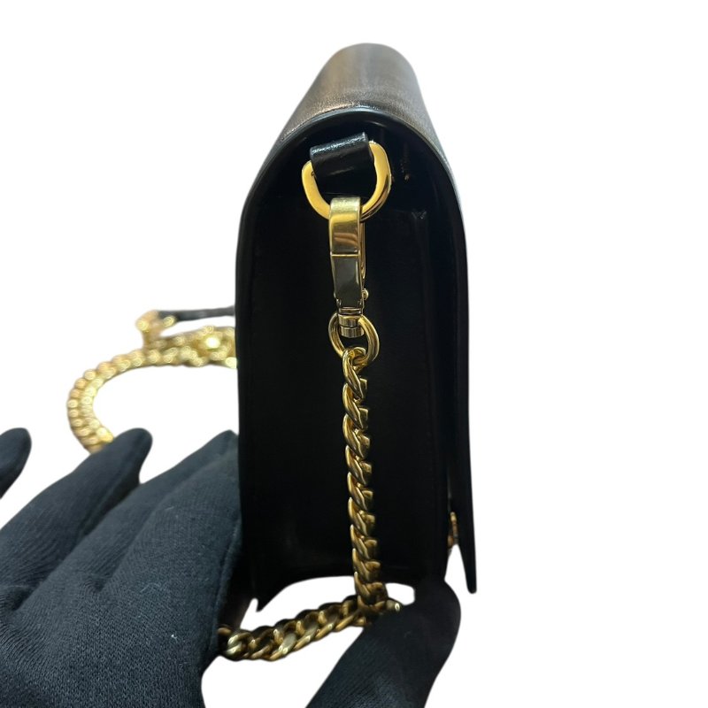 【美收精品】PRADA黑色牛皮金鍊肩背包 5-46-2