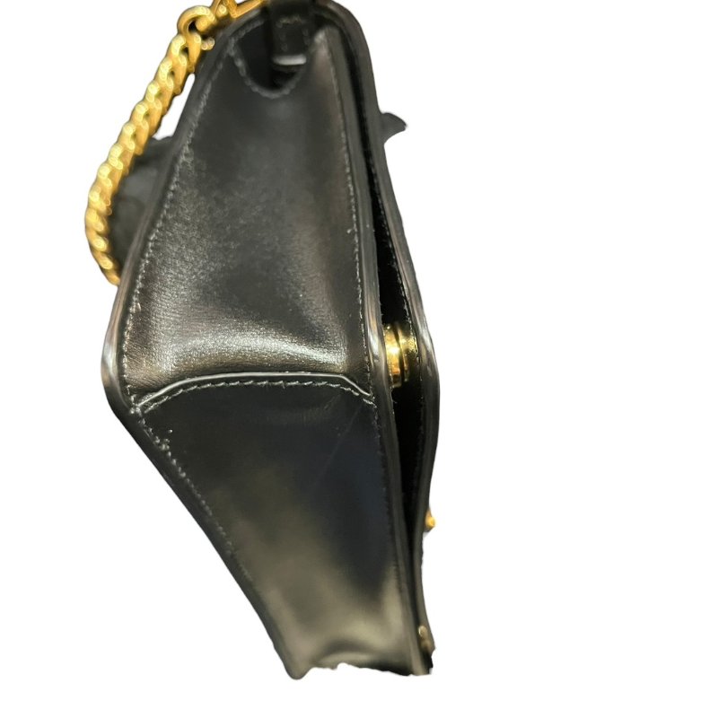 【美收精品】PRADA黑色牛皮金鍊肩背包 5-46-6