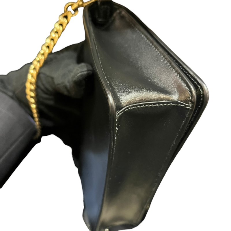 【美收精品】PRADA黑色牛皮金鍊肩背包 5-46-20