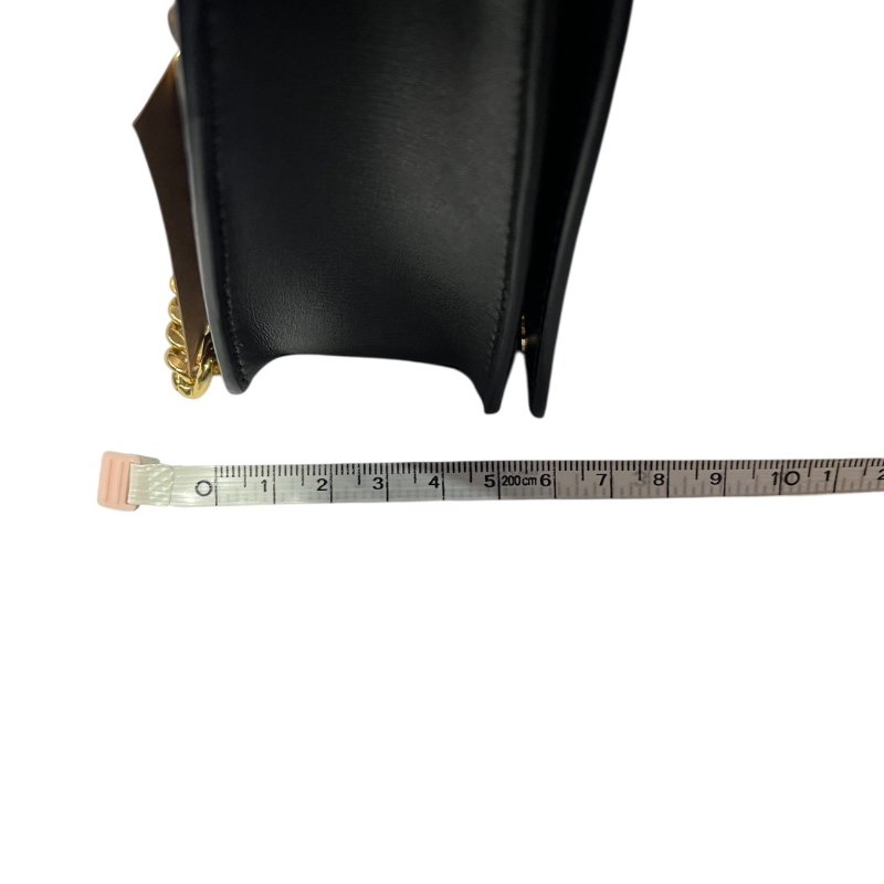 【美收精品】PRADA黑色牛皮金鍊肩背包 5-46-21