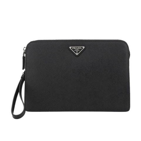 Prada 男士 徽標拉鍊手拿包均碼碼26.5cm*5cm*17cm