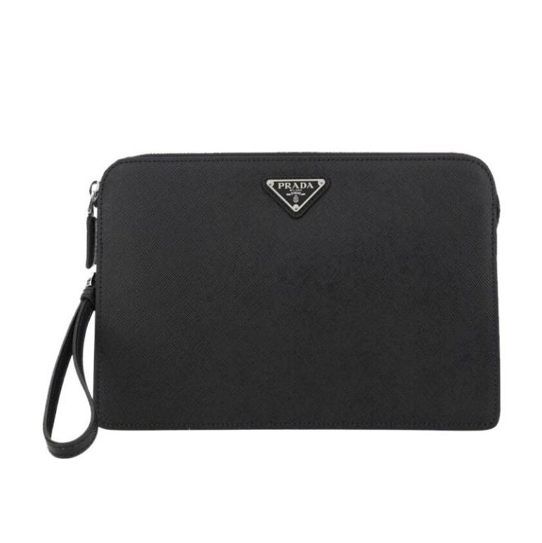 Prada 男士 徽標拉鍊手拿包均碼碼26.5cm*5cm*17cm-0