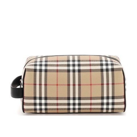 Burberry 男士 徽標復古格紋洗漱包均碼碼常規、24 X 12 X 12 CM