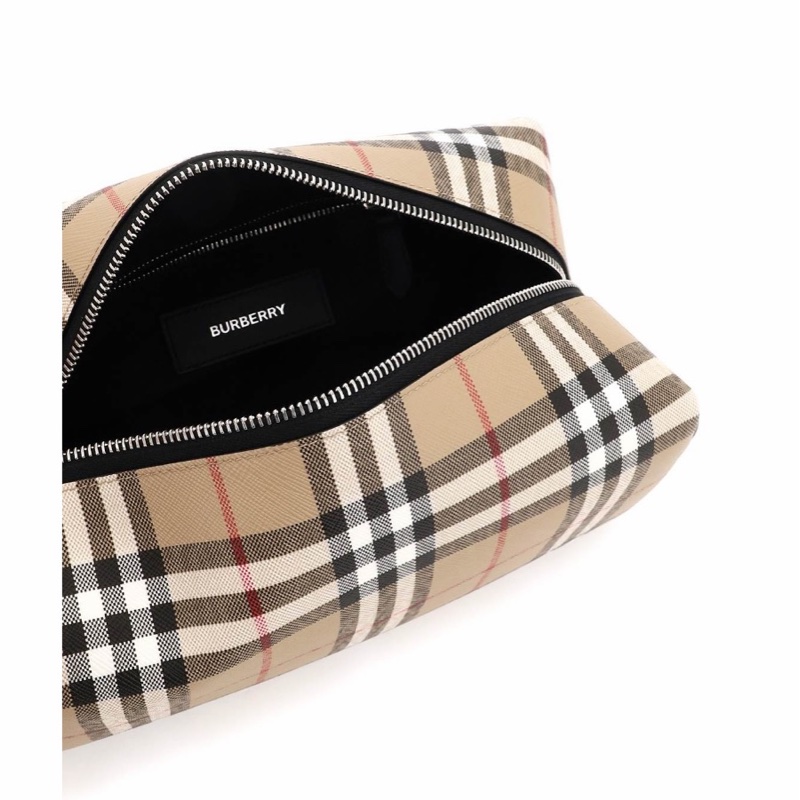 Burberry 男士 徽標復古格紋洗漱包均碼碼常規、24 X 12 X 12 CM-1