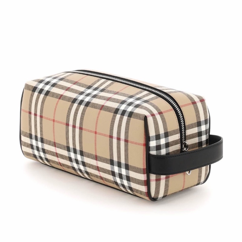 Burberry 男士 徽標復古格紋洗漱包均碼碼常規、24 X 12 X 12 CM-2