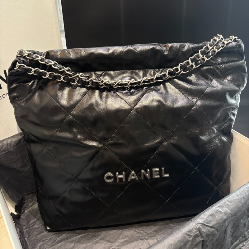 *SHIHNA名牌精品* CHANEL 22 bag 黑銀 芯片款-0
