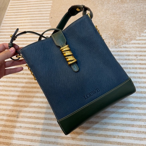 Loewe 羅意威 藍綠 蛇骨 斜孭 中古 Vintage
