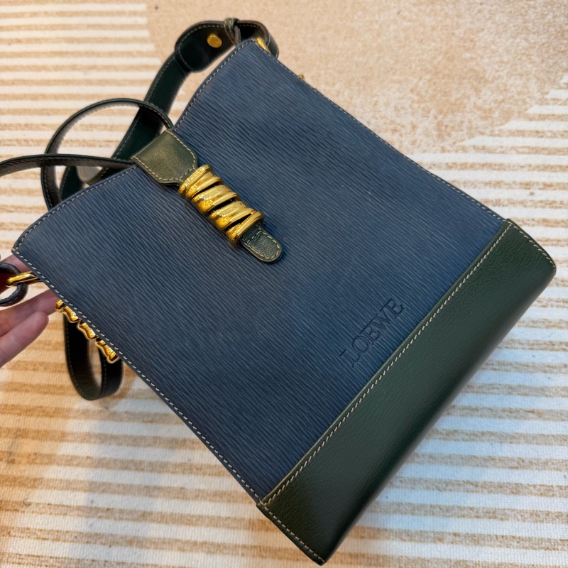 Loewe 羅意威 藍綠 蛇骨 斜孭 中古 Vintage-1
