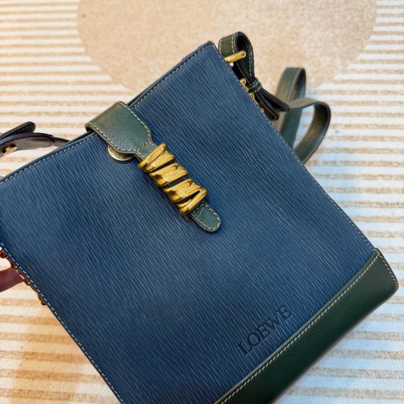 Loewe 羅意威 藍綠 蛇骨 斜孭 中古 Vintage-12