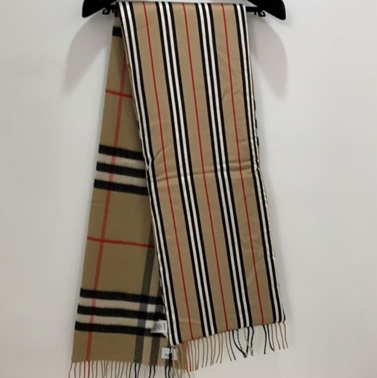 Burberry 男女同款 條紋格紋圍巾均碼碼167cm*27cm-0