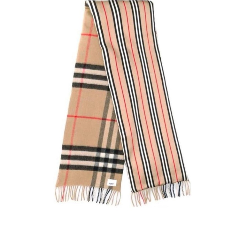 Burberry 男女同款 條紋格紋圍巾均碼碼167cm*27cm-4