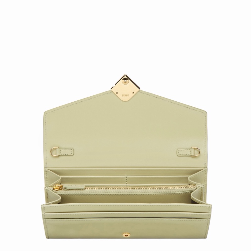 Fendi 女士 綠色皮革錢包均碼碼19cm*1cm*9cm-3