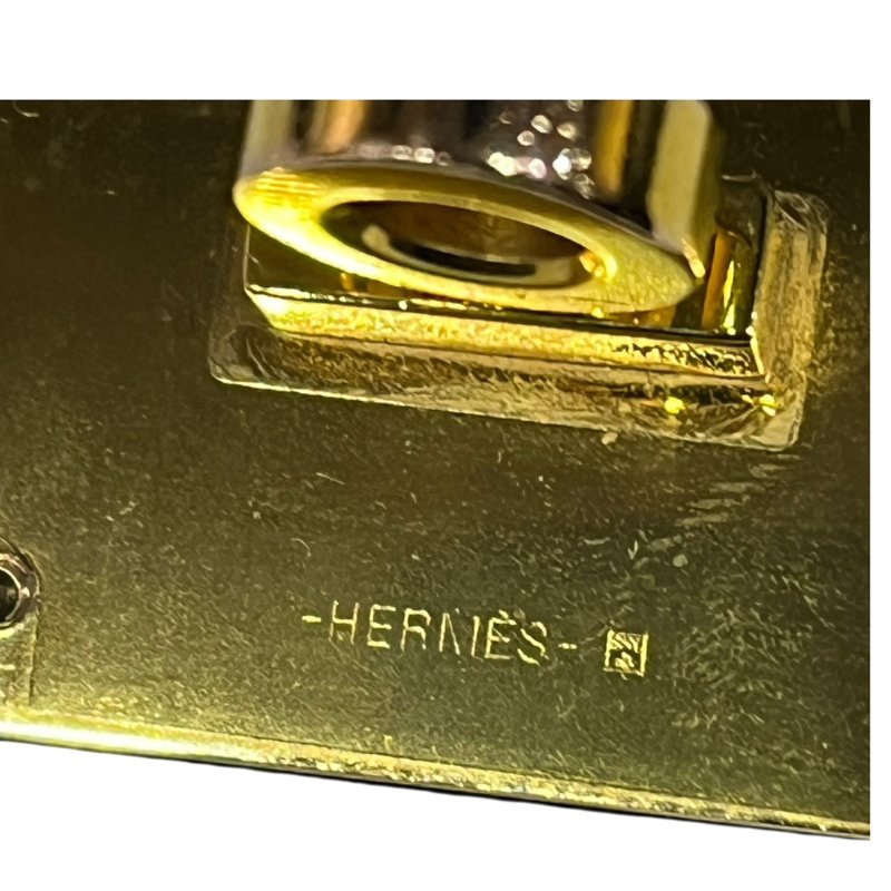 【美收精品】HERMES 黑色皮革手環 5-31-2