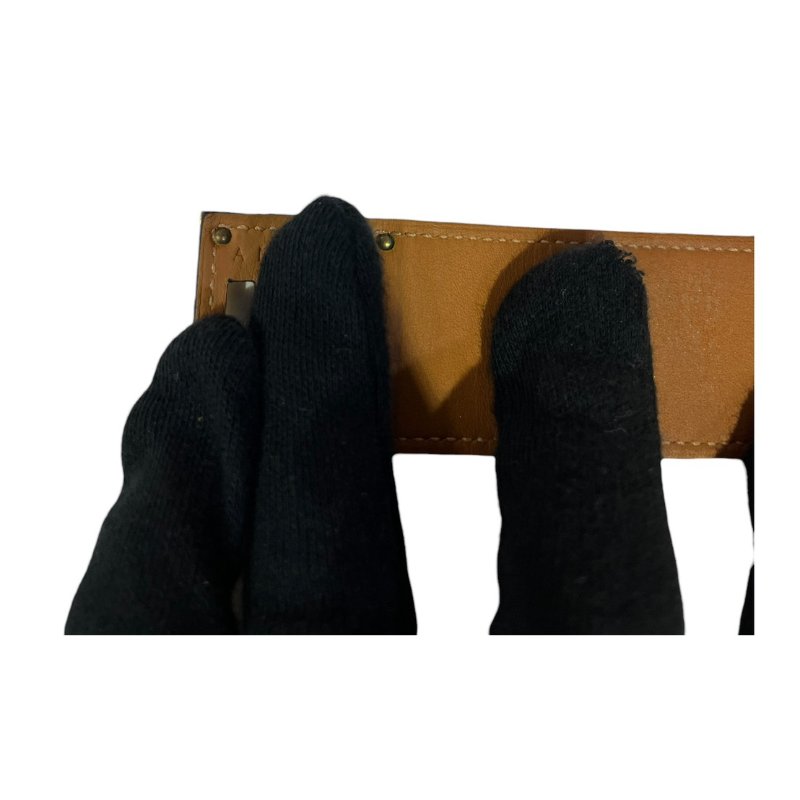 【美收精品】HERMES 黑色皮革手環 5-31-3