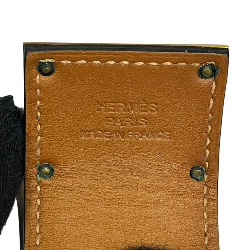【美收精品】HERMES 黑色皮革手環 5-31-4
