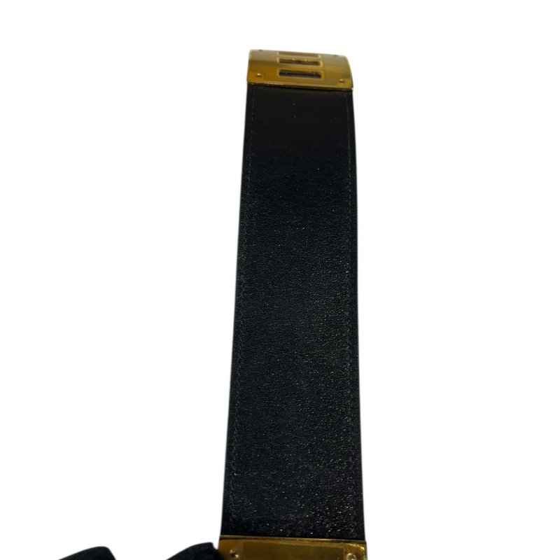 【美收精品】HERMES 黑色皮革手環 5-31-6