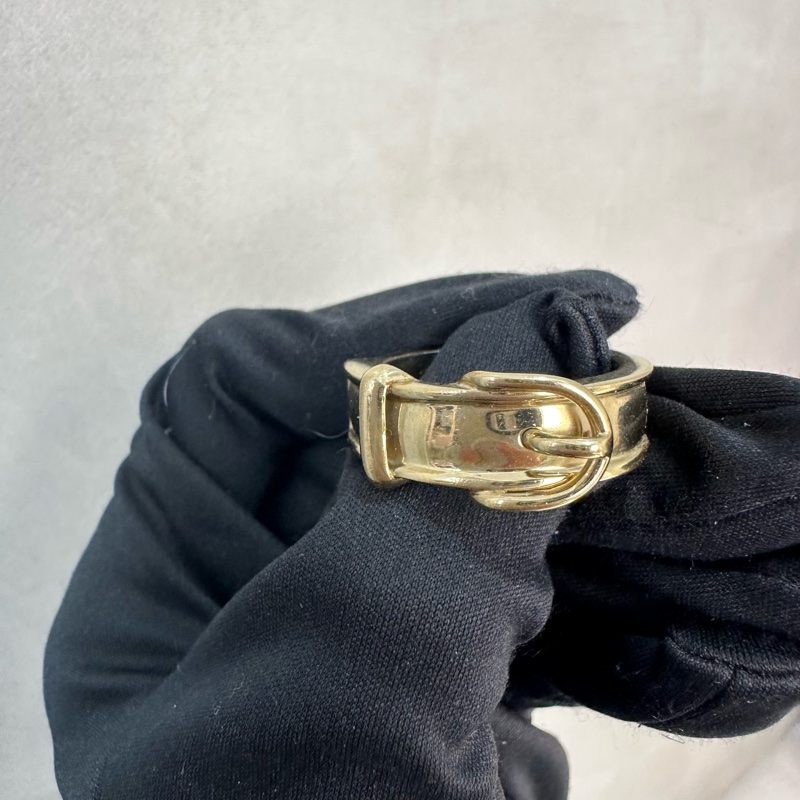 Hermes 中古 淡金色腰帶絲巾環-2