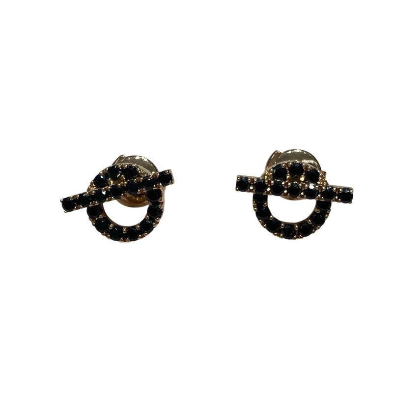 HERMES 愛馬仕 FINESSE STUD EARRINGS 18K 黑色尖晶石 耳環 PG-0