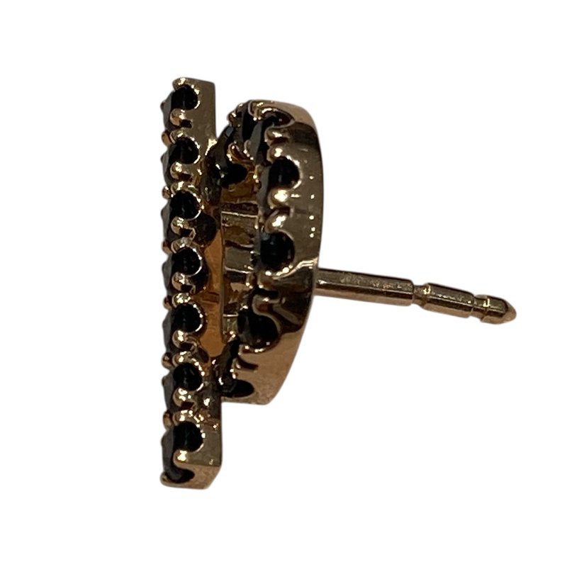 HERMES 愛馬仕 FINESSE STUD EARRINGS 18K 黑色尖晶石 耳環 PG-1